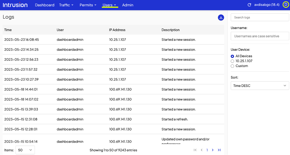 User Logs